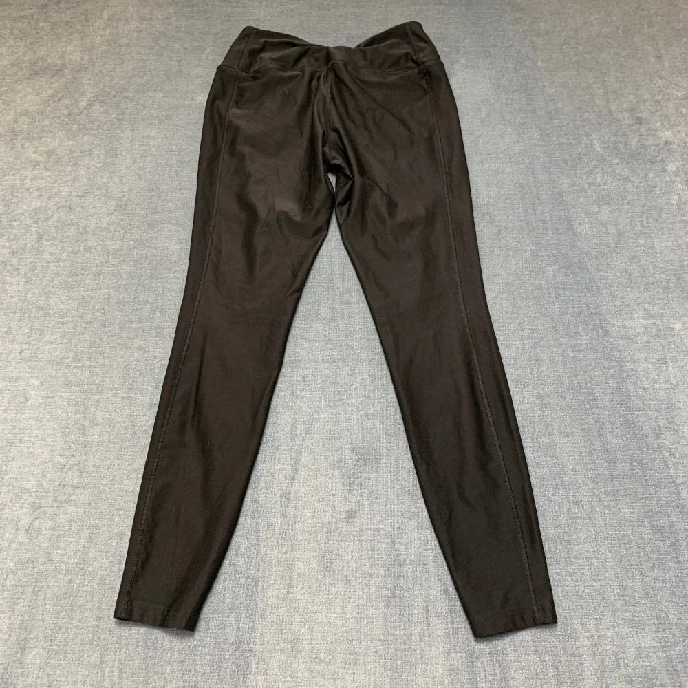 Nike Dri-Fit Leggings Womens Small Black Stretch Swoosh Elastic Waist Skinny Leg